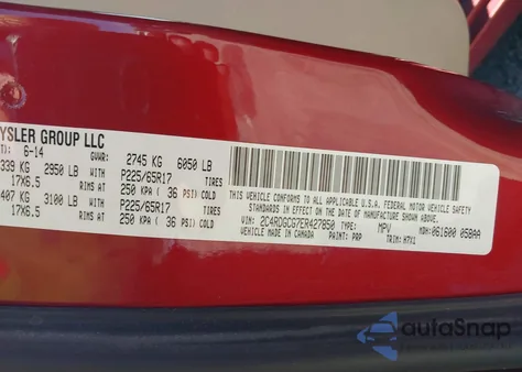 2014 Dodge Grand Caravan Sxt from USA, damaged, VIN 2C4RDGCG7ER427850